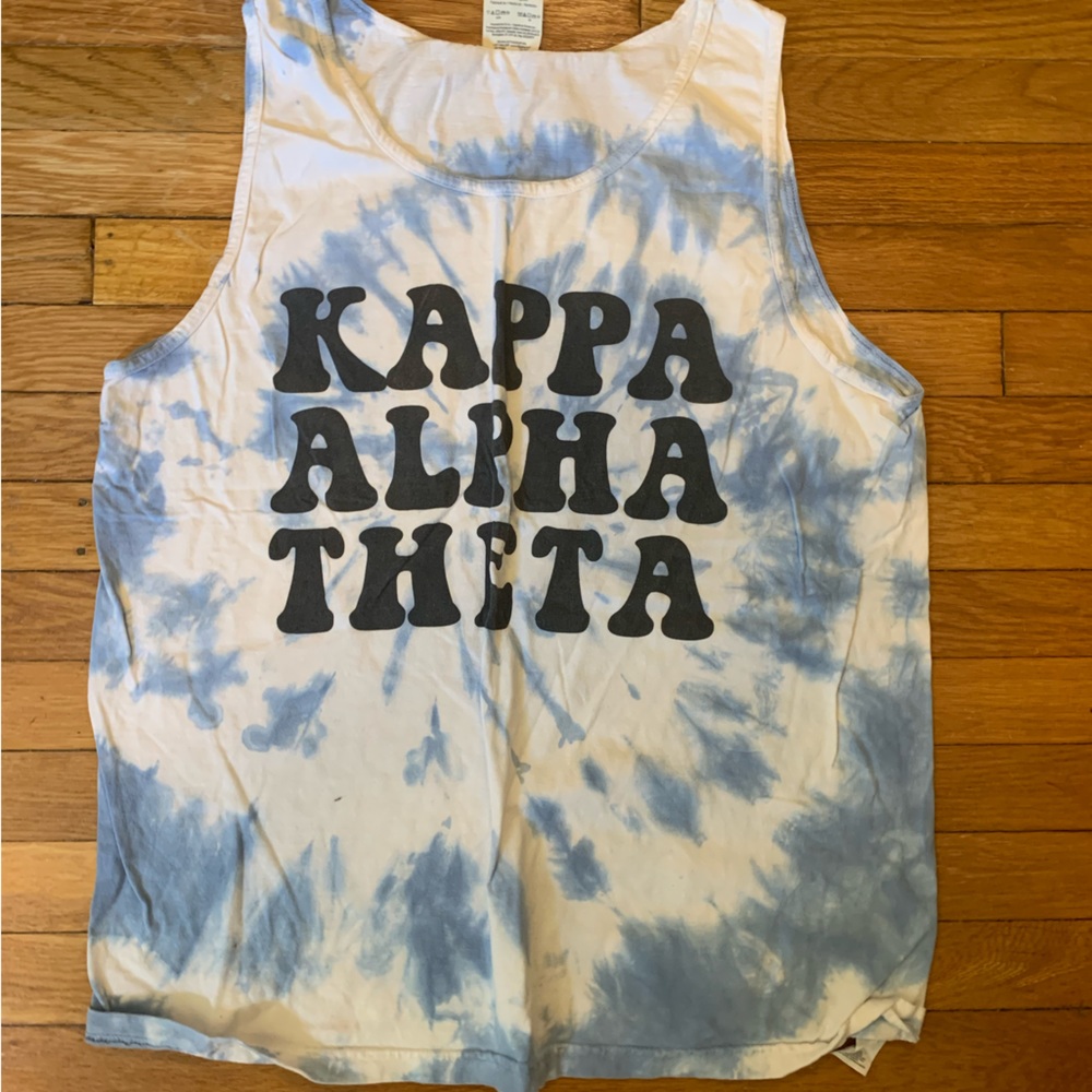 Theta tie dye tank top
